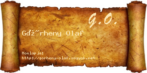 Görheny Olaf névjegykártya